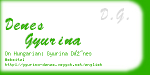 denes gyurina business card